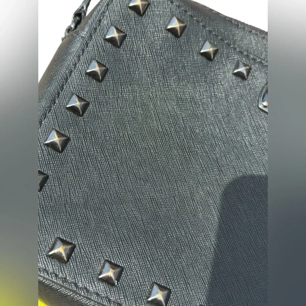 Michael Kors Sandrine East West Black Studded Crossbody Bag